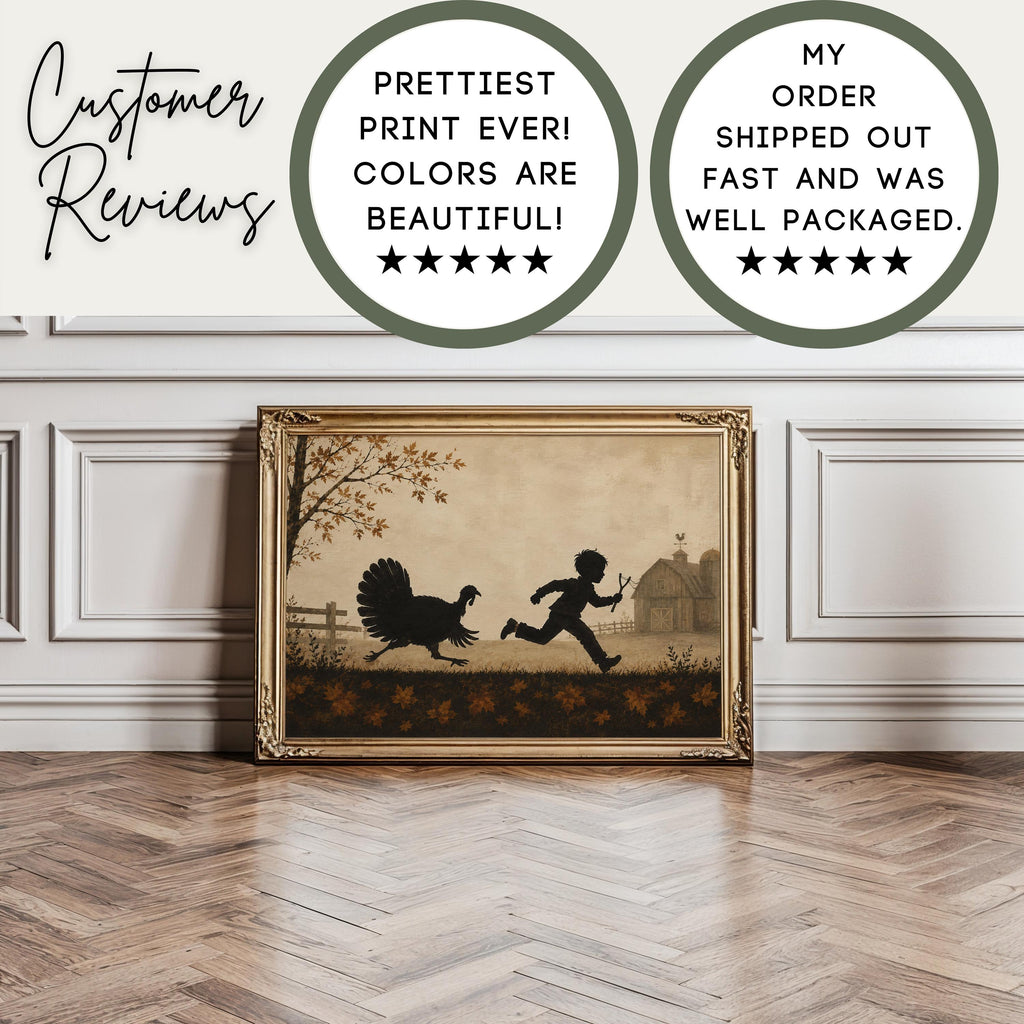 Funny Turkey Wall Art | Thanksgiving Kids Print | Whimsical Autumn Decor | Playful Harvest Season Artwork