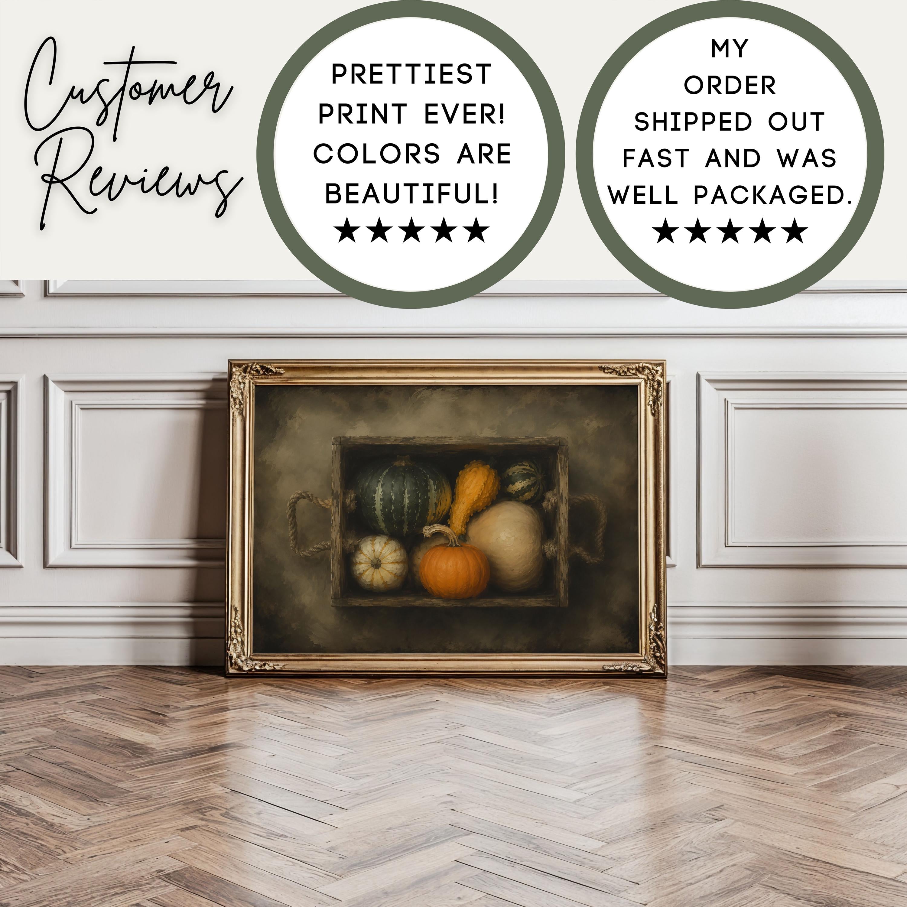 Autumn Gourds Wall Art | Vintage Harvest Still Life | Rustic Farmhouse Decor | Fall Kitchen Artwork | Cottagecore Painting