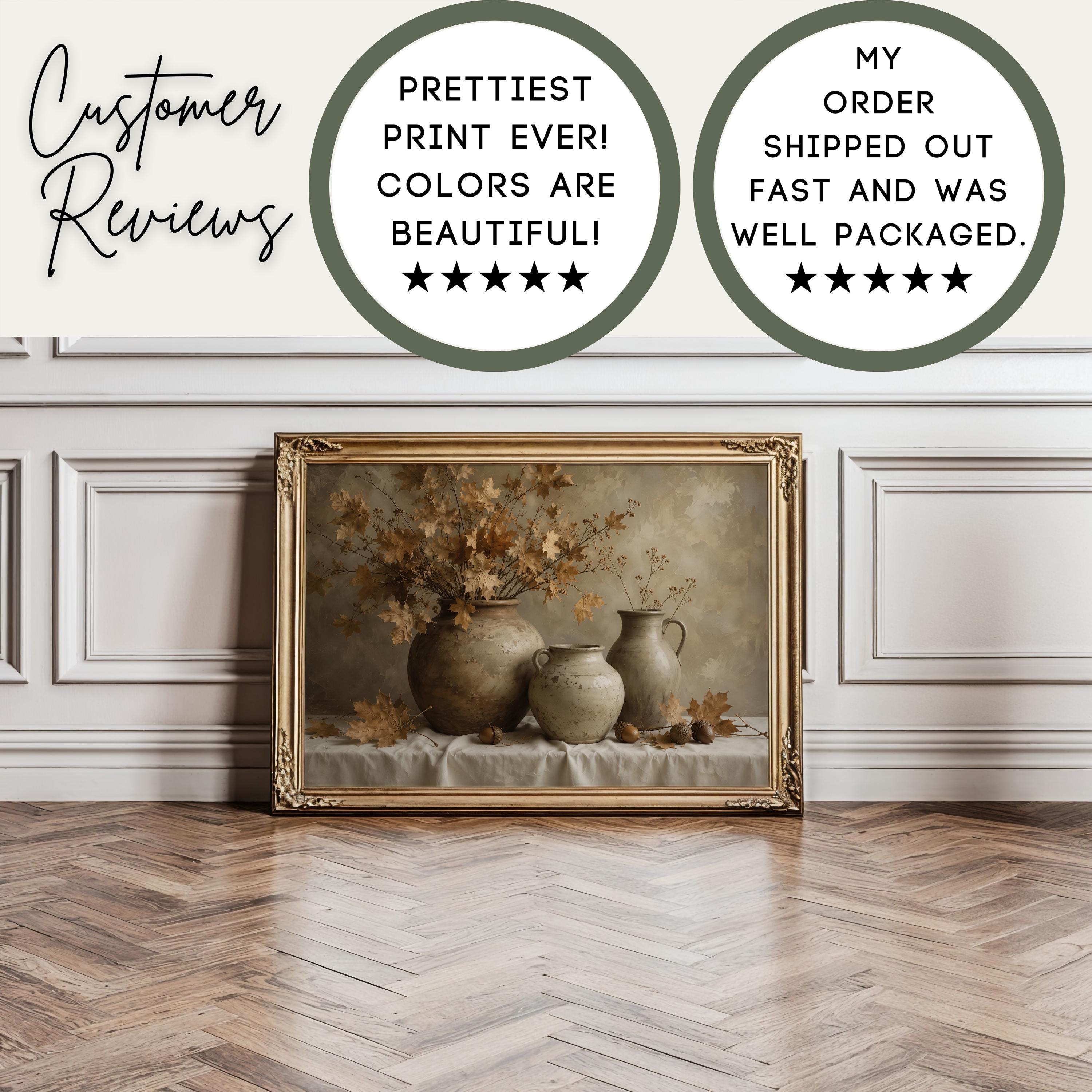 Autumn Still Life Wall Art | Neutral Fall Decor | Vintage Botanical Painting | Rustic Farmhouse Artwork | Cottagecore Print